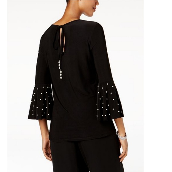 🆕️⬇️MSK Embellished Faux Pearl Bell Sleeve Blouse - Picture 8 of 8
